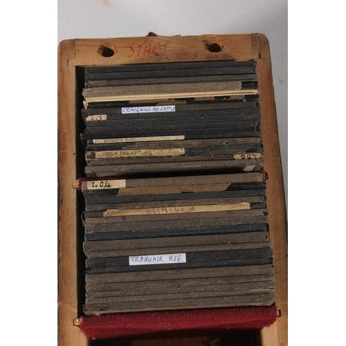 1174 - Two boxes containing magic lantern slides to include Roslin Castle, Tantallon Castle, Princess Stree... 