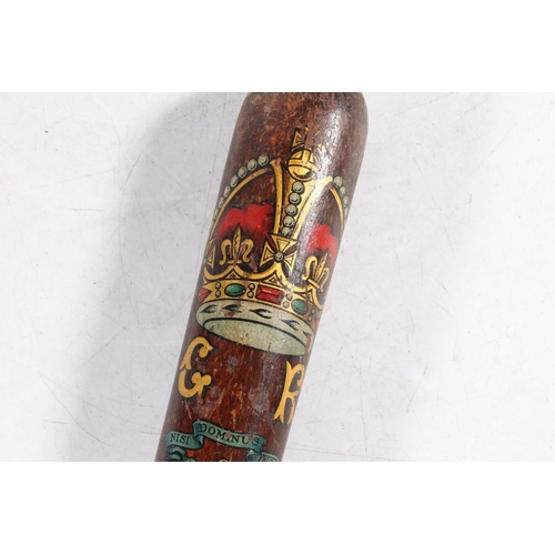 1444 - George V Edinburgh Special Constable great war commemorative police truncheon, numbered 181, painted... 