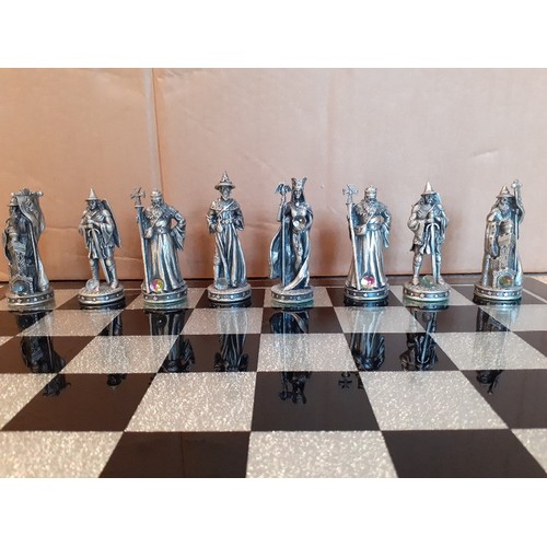 164 - Tudor Mint Wizards and Dragons chess set with board, 2002 (one shelf).