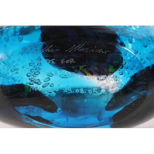 440 - Vetro Artistico Murano aquarium paperweight with jelly fish, coral and fish, dated '05 to the base, ... 