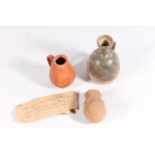 471 - Ancient terracotta Jewish tear jar, with label which reads 