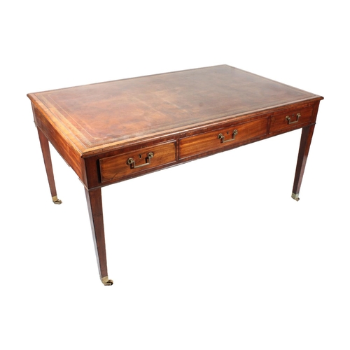 646 - Sir Walter Scott writing table, a Scottish late George III mahogany writing desk, the rectangular to... 