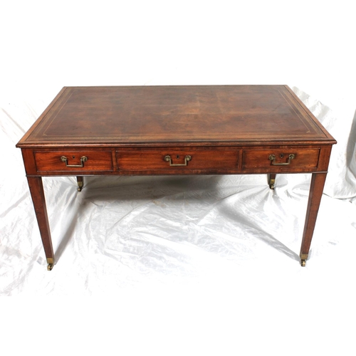 646 - Sir Walter Scott writing table, a Scottish late George III mahogany writing desk, the rectangular to... 