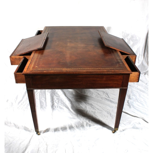 646 - Sir Walter Scott writing table, a Scottish late George III mahogany writing desk, the rectangular to... 