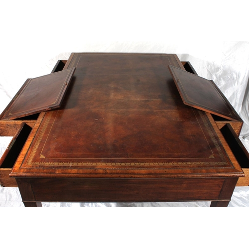 646 - Sir Walter Scott writing table, a Scottish late George III mahogany writing desk, the rectangular to... 