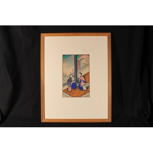 362 - CHINESE SCHOOL Two Chinese women winding silk thread Watercolour, signed or titled in Chinese charac... 