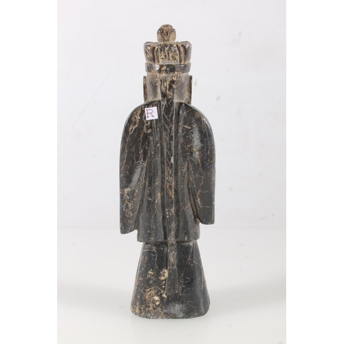 480 - Chinese carved hardstone figure of a Manchu noble, 16cm tall.