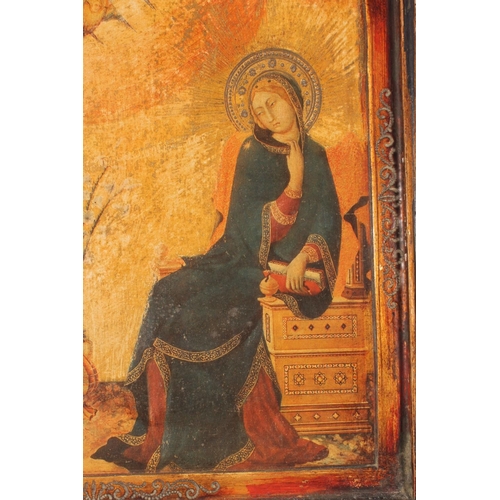 493 - After Simone Martini, a painted religious icon, 35cm tall.