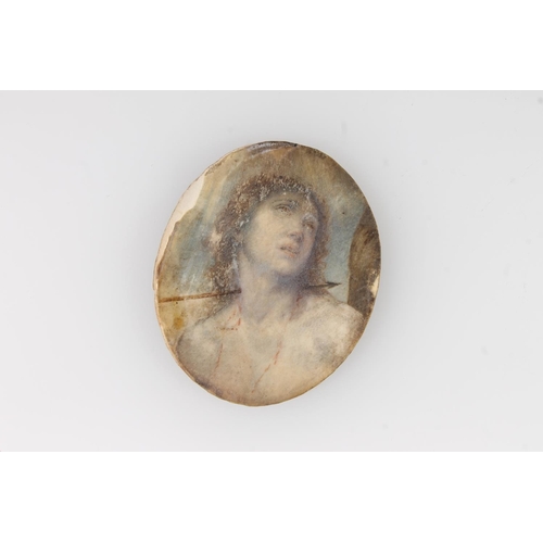 498 - Three ivory portrait miniatures to include a circular portrait of a young girl with ukulele, frame 1... 