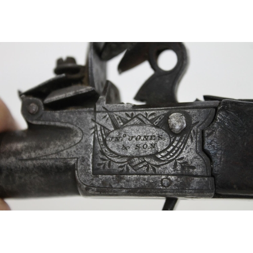 500 - Jones and Sons of London, a flintlock pistol, 16cm long.