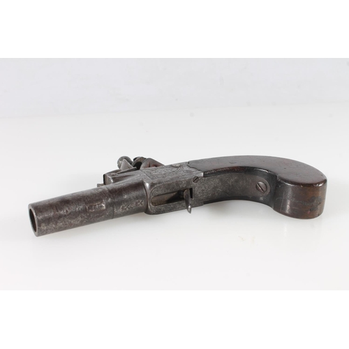 500 - Jones and Sons of London, a flintlock pistol, 16cm long.