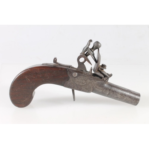 500 - Jones and Sons of London, a flintlock pistol, 16cm long.