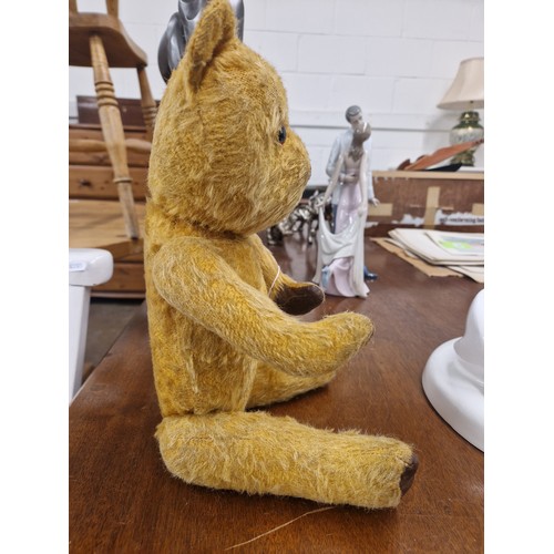 684 - Vintage teddy bear, articulated with straw filling