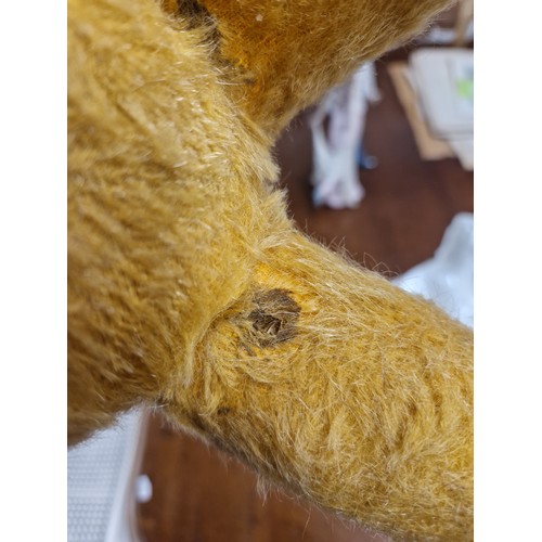 684 - Vintage teddy bear, articulated with straw filling