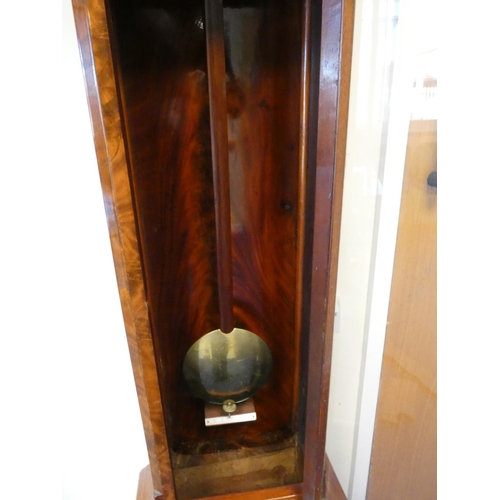 132 - Georgian regulator longcase clock by Gowland (Clement) of Sunderland (1780-1800), the silvered dial ... 