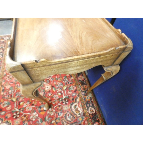 415 - Antique mahogany wine table with square tray top. Height 57cm, Width 68cm, Depth 45cm.