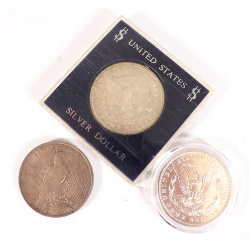 1257 - UNITED STATES OF AMERICA USA Morgan dollars 1885 O and 1891 S, also a Peace dollar 1923