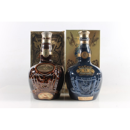 1083 - ROYAL SALUTE 21 year old blended Scotch whisky bottled by Chivas Brothers in a Sapphire decanter 40%... 