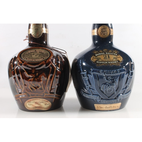 1083 - ROYAL SALUTE 21 year old blended Scotch whisky bottled by Chivas Brothers in a Sapphire decanter 40%... 