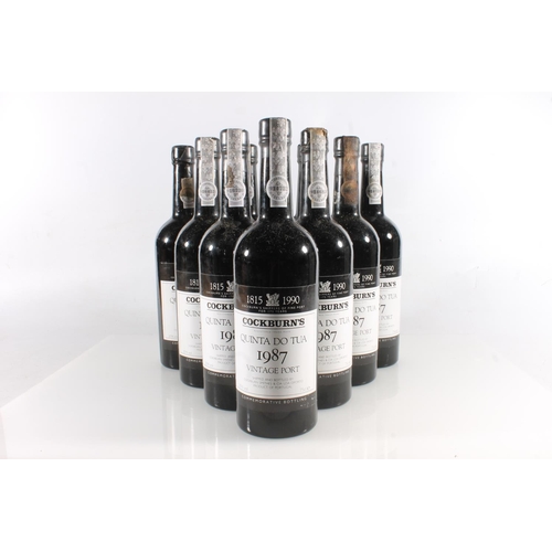 1087 - Eleven bottles of COCKBURNS 1987 Quinta Do Tua vintage port, 75cl 20% abv., commemorative bottling c... 