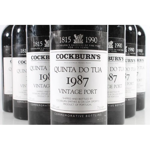 1087 - Eleven bottles of COCKBURNS 1987 Quinta Do Tua vintage port, 75cl 20% abv., commemorative bottling c... 