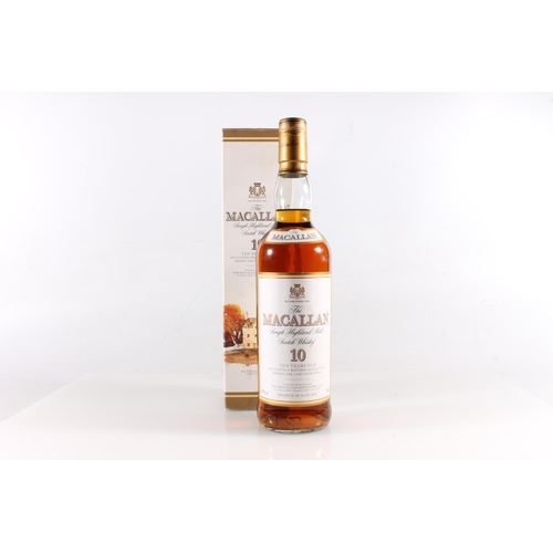 1096 - MACALLAN 10-year-old single malt Scotch whisky, old style cream and gilt label, 40% abv., 70cl, boxe... 