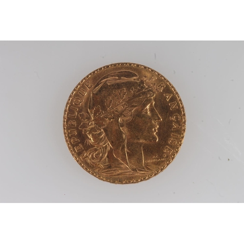 1311 - FRANCE, French Republic gold twenty franc coin 1913, 6.5g.