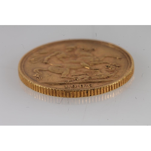 1328 - UNITED KINGDOM King Edward VII (1901-1910) gold sovereign 1906, S3969.