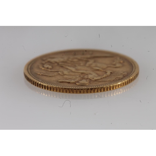 1336 - UNITED KINGDOM Queen Victoria (1837-1901) gold half sovereign 1895, old veiled head.