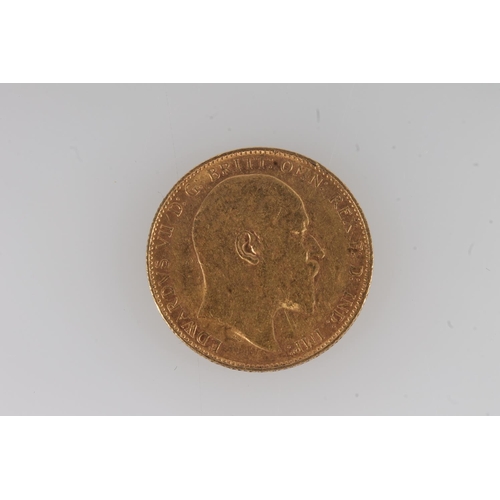 1341 - UNITED KINGDOM King Edward VII (1901-1910) gold sovereign 1909 P (Pretoria Mint South Africa).