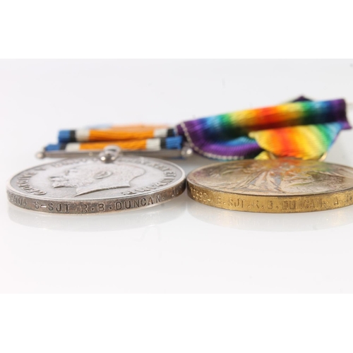 1356 - Medals of M2-105904 Staff Sergeant R B Duncan of the Army Service Corps comprising WWI war medal and... 