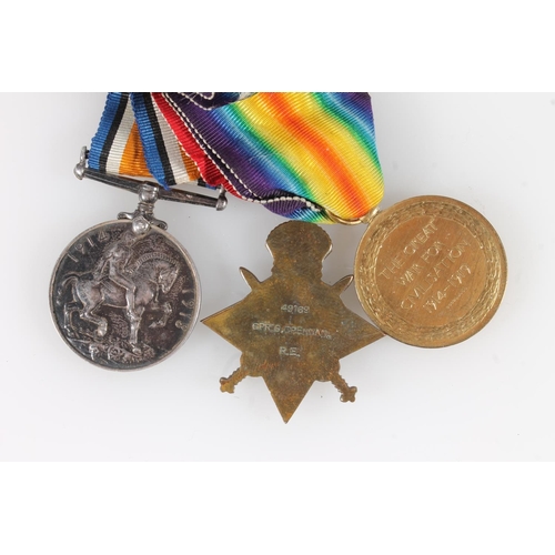 1358 - Medals of 49169 Sapper G Drennan of the Royal Engineers comprising WWI war medal, victory medal and ... 