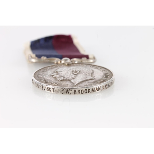 1360 - Medal of 314796 Flight Sergeant F W Brookman of the Royal Air Force comprising George V Royal Air Fo... 