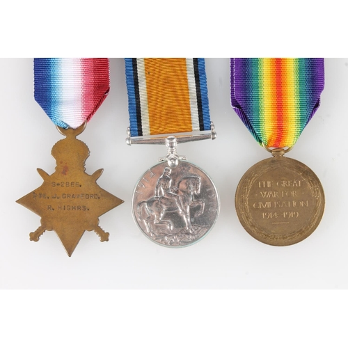 1370 - Medals of S/2866 Private John Crawford of the 8th Regiment Black Watch Royal Highlanders who was kil... 