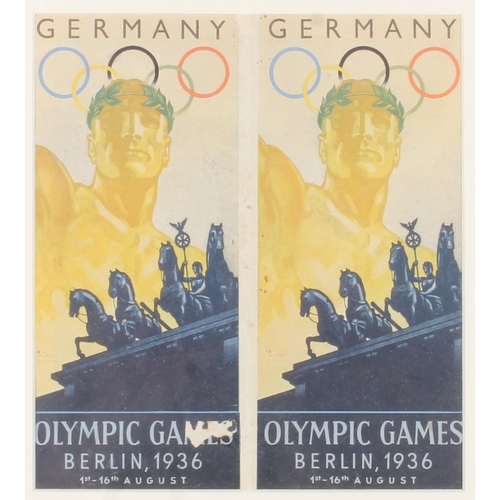 1378 - German 1936 Berlin 'XI Olympiade' enamel Olympics badge by Paulmann & Croneof Ludenscheid and a ... 