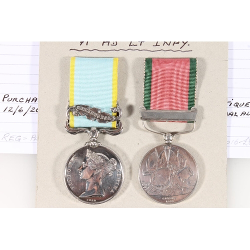 1384 - Medals of 2459 Private George Dingwell of the 71st Highland Light Infantry comprising Crimea medal w... 