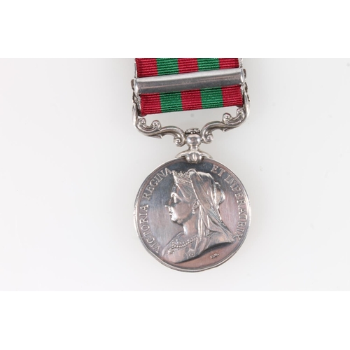 1393 - Medal of 4986 Private J McDougall of the 2nd Battalion Highland Light Infantry comprising India meda... 