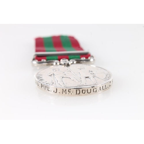 1393 - Medal of 4986 Private J McDougall of the 2nd Battalion Highland Light Infantry comprising India meda... 