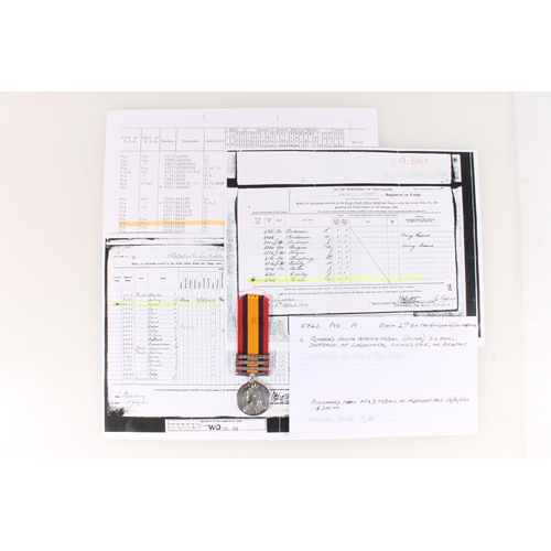 1398 - Medal of 5743 Private A Bain of the Gordon Highlanders comprising Boer War Queens South Africa medal... 