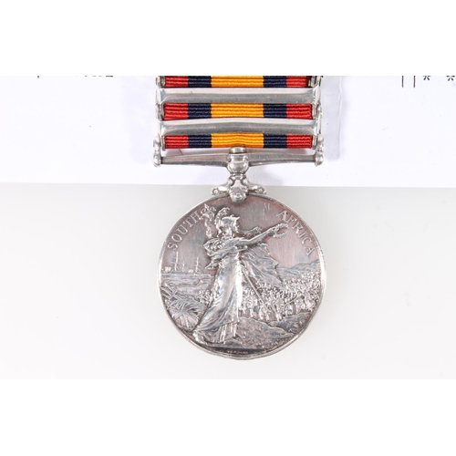 1399 - Medal of 7045 Private H Woodburn of the Gordon Highlanders Mounted Infantry comprising Boer War Quee... 