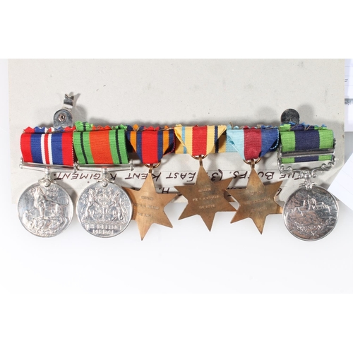 1402 - Medals of 6284235 Private F H Stevens of the 3rd East Kent Regiment The Buffs comprising George V In... 