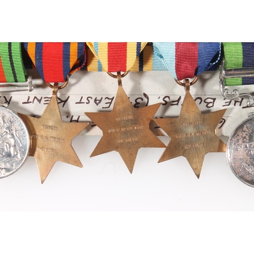 1402 - Medals of 6284235 Private F H Stevens of the 3rd East Kent Regiment The Buffs comprising George V In... 