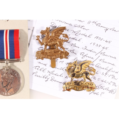 1402 - Medals of 6284235 Private F H Stevens of the 3rd East Kent Regiment The Buffs comprising George V In... 