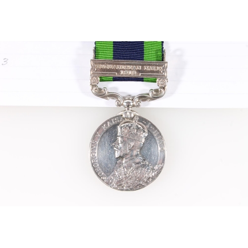 1404 - Medal of 1892 Sepoy Muhamad Akbar of the 1/66 Punjabis comprising India General Service medal with A... 