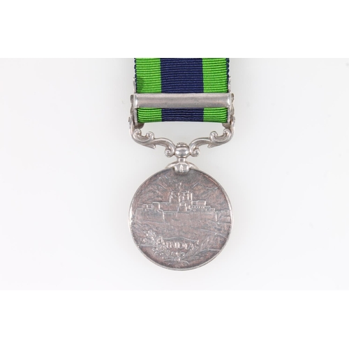 1404 - Medal of 1892 Sepoy Muhamad Akbar of the 1/66 Punjabis comprising India General Service medal with A... 