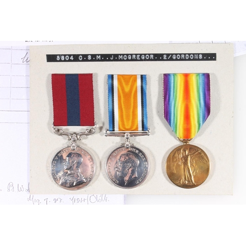 1405 - Medals of 5804/292288/9450 Colour Sergeant Major James McGregor DCM of the 2nd Battalion Gordon High... 