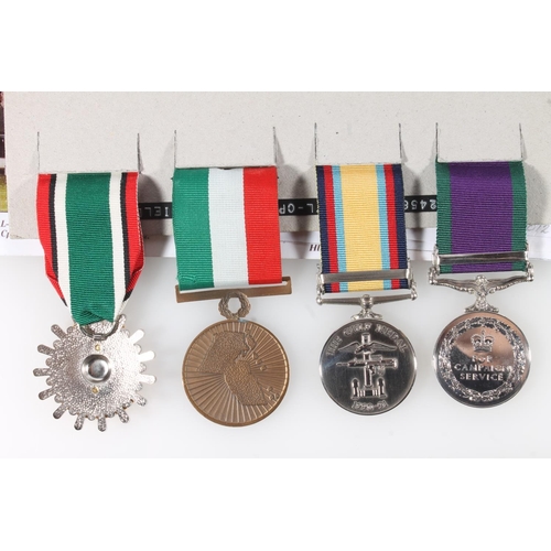 1414 - Medals of Lance Corporal T J Horsfield of the Queens Own Highlanders comprising Elizabeth II General... 