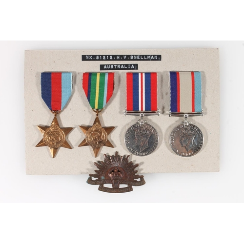 1416 - Medals of NX15212 H V Snellman of the Australian Armed Forces comprising WWII Australia Service meda... 