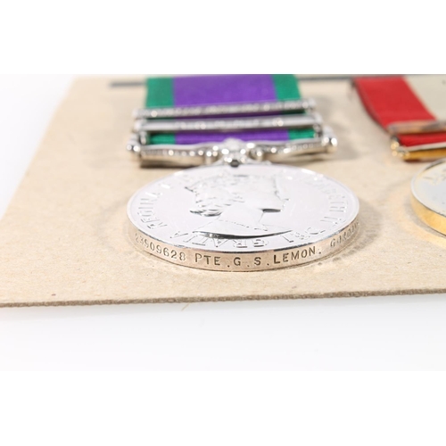 1417 - Medals of 23909628 Sergeant George S Lemon of the 1st Battalion Gordon Highlanders comprising Elizab... 