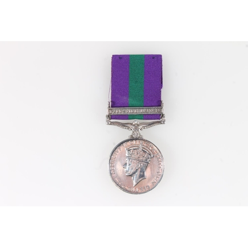 1421 - Medal of CY22364 Private M Y Aspri of the Cyprus Regiment comprising George VI General Service medal... 